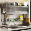 Space Saving Over The Sink Dish Drying Rack with Cover 2 Tier Dish Drainer Ddwcn