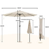 3M Banana Parasol Sun Shade Patio Hanging Umbrella Cantilever Garden Beige UK