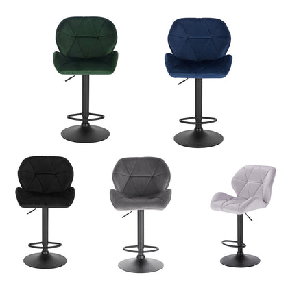 1/2/4/6x Bar Stool Swivel Gas Lift Adjustable Height Barstool with Velvet Padded