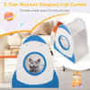 Cat Tree Tower Activity Center w/ 2-Tier Rocket-Shaped Condo