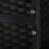 10 Seater Cube Rattan Dining Set W/ Cushions Glass Top Table Black