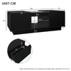 Modern LED Coffee Table with 2 Drawers Storage Black for Living Room