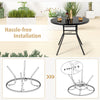 86 cm Patio Dining Table Round Accent Table w/3.5 cm Umbrella Hole