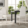 Set of 2 Dining Chairs PULeather Padded Seat High Back Metal Legs Home Furniture