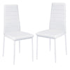 Set of 2 Dining Chairs PULeather Padded Seat High Back Metal Legs Home Furniture