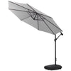 Cantilever Garden Hanging Sun Umbrella Banana Parasol Sunshade with Crank System