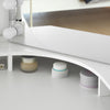 Corner Dressing Table with LED Lights Arch Mirror Vanity Make up Desk Stool Set