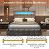 Hydraulic Ottoman Storage Bed 4ft6 Double Upholstered Bed Frame with LED Grey