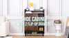 Smilesun Shoe Storage Cabinet w/ 2 Flip Drawers & 4 Shelves Shoe Cupboard Rack