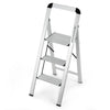 Portable 3-Step Ladder Aluminum Folding Step Stool w/ Non-Slip Pedal & Footpads