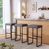 PU Bar Stools Kitchen Counter Stools Breakfast Bar Chairs Metal Frame & Footrest