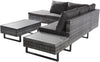 5 Seat Rattan Corner Sofa Set Grey Cushions Outdoor Patio Garden Table