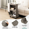 C-Shaped End Table Mobile Sofa Side Table Coffee Laptop Table-Grey