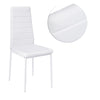 Set of 2 Dining Chairs PULeather Padded Seat High Back Metal Legs Home Furniture