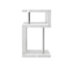 High Gloss Coffee Table Small Side table With Storage Shelves, 2 Tier Sofa End