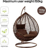 Rattan Swing Egg Chair Garden Patio Hanging Hammock with Cushion Outdoor Brown