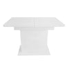 Extendable Rectangular Dining Table with Storage, Space-saving, White