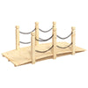 Stained Finish Arc Pond Walkway w/Railings Yard Decoration,Garden H5T1