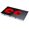 2 Zone Built-In Ceramic Hob Digital Control 3000W Electric Cooker Kitchen Black