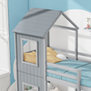 Wooden Bunk Beds Treehouse Bed Frame 3FT Single Cabin Kids Sleeper House Canopy