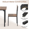Dining Table Set for 4 Space-Saving Dinette Set w/ 4 Chairs-Brown