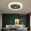 72W Crystal Ceiling Fan Lights Kitchen Bedroom Dimmable LED Chandeliers Fan Lamp