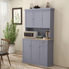 Grey Kitchen Storage Cabinet w Drawer Shelves Cupboards Pantry Unit Freestanding