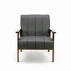 Armchair Stylish Living Room Accent Chair Wood Frame Armchair，Artificial Leather