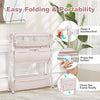 Newborn Mobile Nursery Organizer Portable Baby Changing Table-Pink