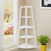 5 Tier Wood Corner Ladder Shelf Unit Freestanding Fan Bookshelf Plants Stand