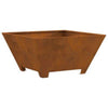 Fire Pit Square 60x60x30 cm Weathering Steel