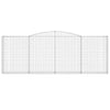Arched Gabion Baskets 4 pcs 400x30x140/160 cm Galvanised Iron