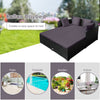 Rattan Garden Daybed Furniture Set Patio Sun Bed 2 Seater Lounger with Cushions