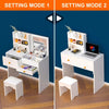 Dressing Table w/Mirror Modern Make up Desk Vanity Table Set+Stool White UK