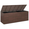 Garden Cushion Box PE Rattan 291x100.5x104 cm Brown m
