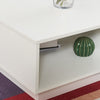 Modern Coffee Table with Storage Drawer Shelf Tea Table LED Light Livingroom