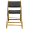 5 Piece Folding Bistro set with Dark Grey Cushions Bamboo W6F4