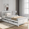 Merax 2 Drawers 3ft Single Wooden Solid White Pine Kids Storage Bed Frame 190x90