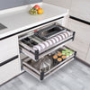 PULL OUT WIRE BASKETS KITCHEN CABINET CHROME SOFT CLOSE RUNNERS LARDER CUPBOARDS