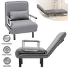 Single Folding Sofa Bed 2 Position Convertible Sleeper Armchair Chair w/ Pillow