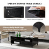 Black High Gloss Coffee Table with Four Storage Rectangular Living Room Modern