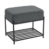 Upholstered Shoe Bench Stool Fabric Padded Seat Side Chair Shoes Storage Rack UK