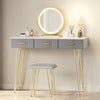 Dressing Table With 3 Drawers Mirror Stool Set Makeup Desk Vanity Table Bedroom