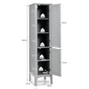 5-Tier Bathroom Floor Cabinet Tall Narrow Storage Cabinet Organizer w/Doors