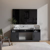 60'' TV Stand with 30'' Electric Fireplace Storage Cabinet Media Entertainment