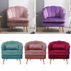 Velvet Scallop Shell Back Tub Chair Armchair Dressing Sofa Stool Bedroom Lounge