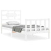 Bed Frame with Headboard White 90x200 Solid Wood U4C6