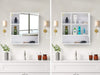 Bathroom Mirror Cabinet Wall Mounted Storage with Shelf 55*15*60cm White