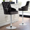 Luxury Velvet Lion Knocker Quilted Back Dining Chair Black Grey Tall Bar Stool