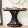 100CM Console Table, Industrial Entry Hallway Table with Geometric Metal Base